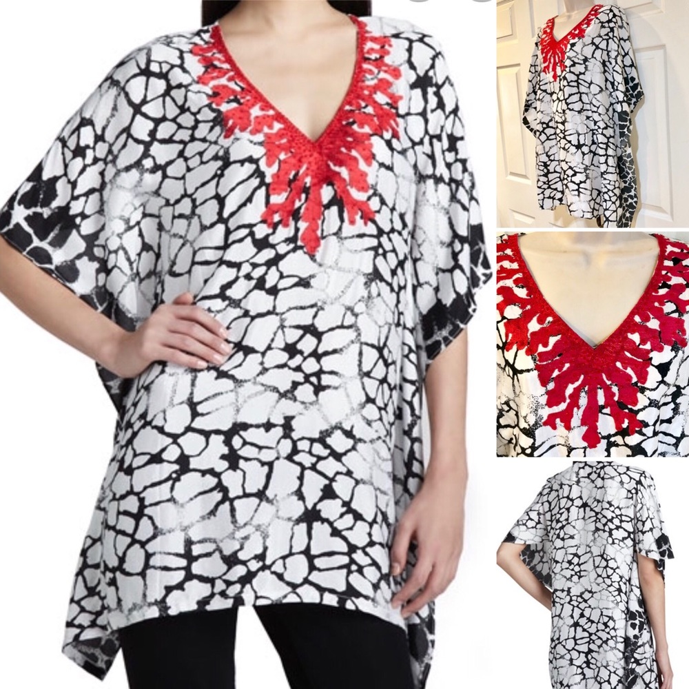 NWT-Indikka Embroidered Print Tunic/Coverup-Sz S